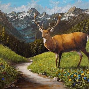 Alpesi mezőn , Művészet, Festmény, Akril, Festészet, Akril festmény, farost lemezen, mérete: 60 x 80 cm.
2024/9.
Szignózva és eredetigazolással.
Keret n..., MESKA