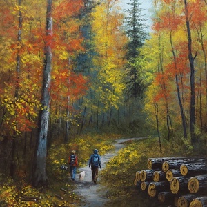 Őszi erdő - festmény - Meska.hu