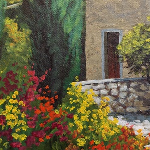 Virágos utca - festmény - művészet - festmény - akril - Meska.hu