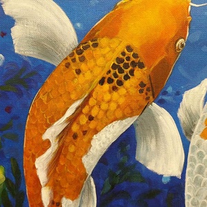 Halak - festmény - művészet - festmény - akril - Meska.hu