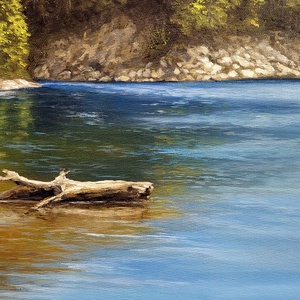 Kavicsos part - festmény - művészet - festmény - olajfestmény - Meska.hu