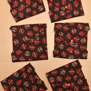 Újraszalvéta patenttal - katicás - otthon & életmód - konyhafelszerelés, tálalás - konyhai textil - szalvéta - Meska.hu