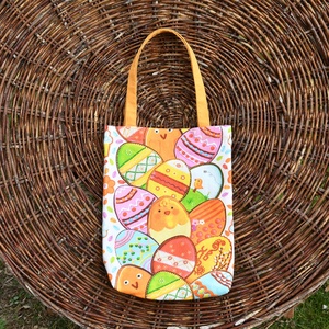 Színes húsvéti textiltáska sárga füllel, 24x31cm , Táska & Tok, Bevásárlás & Shopper táska, Shopper, textiltáska, szatyor, Varrás, MESKA