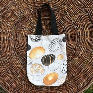 Húsvéti textiltáska fekete füllel, 24x31cm , Táska & Tok, Bevásárlás & Shopper táska, Shopper, textiltáska, szatyor, Varrás, MESKA