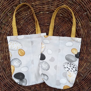 Húsvéti textiltáska arany füllel, 24x31cm  - táska & tok - bevásárlás & shopper táska - shopper, textiltáska, szatyor - Meska.hu
