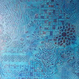 Strukturált festmény - kék marokkói - otthon & lakás - dekoráció - kép & falikép - vászonkép - Meska.hu