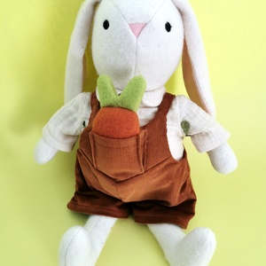 Öltöztethető baba, Nyuszi Papa, Bébirépával - játék & sport - plüssállat & játékfigura - nyuszi - Meska.hu