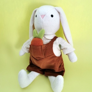 Öltöztethető baba, Nyuszi Papa, Bébirépával - játék & sport - plüssállat & játékfigura - nyuszi - Meska.hu