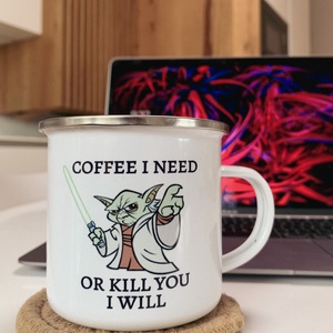 Yoda fém bögre, Otthon & Lakás, Konyhafelszerelés, tálalás, Tálalás, Bögre & Csésze, Mindenmás, Meska