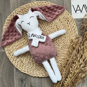 Névre szóló plüss nyuszi - baba - mama - baba játékok - szundikendő, alvóka - Meska.hu
