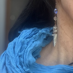 Kyanite ávány fülbevaló - ékszer - fülbevaló - lógó fülbevaló - Meska.hu