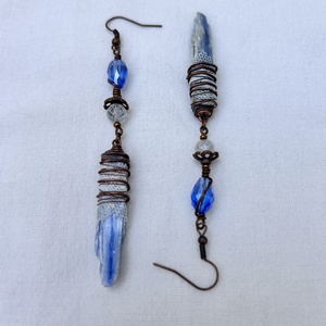 Kyanite ávány fülbevaló - ékszer - fülbevaló - lógó fülbevaló - Meska.hu
