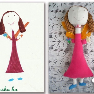 Figura gyermekrajz alapján - játék & sport - plüssállat & játékfigura - más figura - Meska.hu