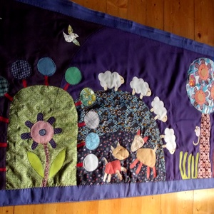 Manós falikép 160 x 70 cm, Otthon & Lakás, Babaszoba, gyerekszoba, Falvédő gyerekszobába, Patchwork, foltvarrás, Meska