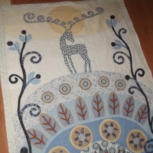 Álló falvédő szarvassal 160 x 100 cm, Otthon & Életmód, Babaszoba, gyerekszoba, Falvédő gyerekszobába, Patchwork, foltvarrás, MESKA