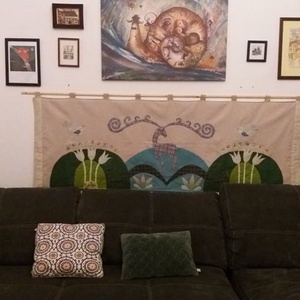 Falikép  szarvassal 200 x 70 cm - otthon & életmód - lakástextil - falvédő - Meska.hu