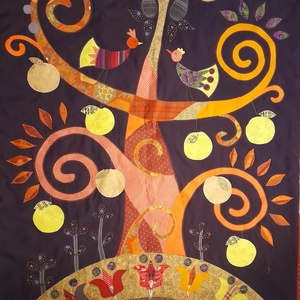 Életfás ágytakaró 240 x 220 cm, Otthon & Életmód, Lakástextil, Ágytakaró, Patchwork, foltvarrás, MESKA