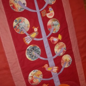 Életfás ágytakaró egyszemélyes ágyra, 120 x 200 cm, Otthon & Életmód, Lakástextil, Ágytakaró, Patchwork, foltvarrás, MESKA