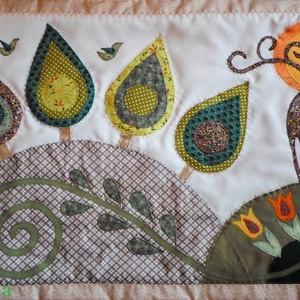 Falikép szarvassal, tulipánokkal 200 x 80 cm, szimmetrikus, részletesen kidolgozott - otthon & életmód - lakástextil - falvédő - Meska.hu