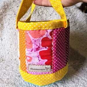 Henger alakú textil tároló fülekkel - táska & tok - bevásárlás & shopper táska - shopper, textiltáska, szatyor - Meska.hu