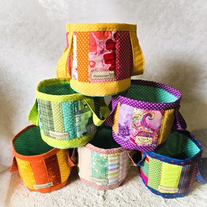 Henger alakú textil tároló fülekkel - táska & tok - bevásárlás & shopper táska - shopper, textiltáska, szatyor - Meska.hu
