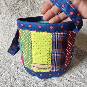 Henger alakú textil tároló fülekkel - Meska.hu