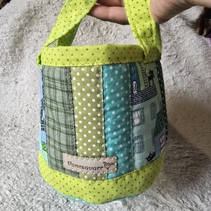 Henger alakú textil tároló fülekkel - Meska.hu