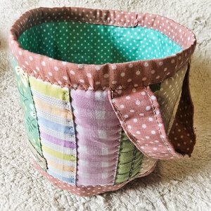 Henger alakú textil tároló fülekkel - táska & tok - bevásárlás & shopper táska - shopper, textiltáska, szatyor - Meska.hu