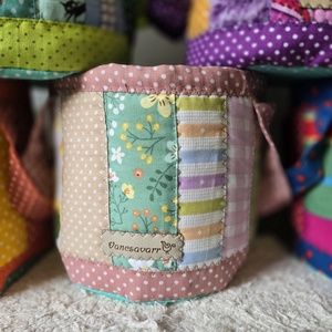 Henger alakú textil tároló fülekkel - Meska.hu