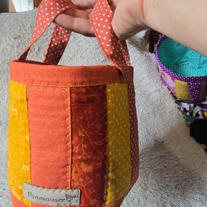 Henger alakú textil tároló fülekkel - Meska.hu