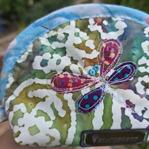 Szitakötős, batikolt mintás neszesszer, Táska & Tok, Neszesszer, Patchwork, foltvarrás, MESKA