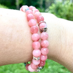 Pretty woman - többsoros rózsaszín ásványgyöngykarkötő , Ékszer, Karkötő, Ásványkarkötő, Ékszerkészítés, MESKA