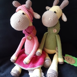 Sálas, zsiráf fiú, amigurumi - játék & sport - plüssállat & játékfigura - zsiráf - Meska.hu
