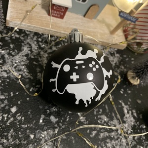 Egyedi mintás karácsonyi gömb - Gamer, Kontroller - Meska.hu