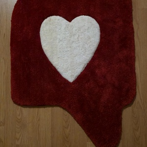 Szerelmes szív � bordó tufting szőnyeg - otthon & életmód - lakástextil - szőnyeg - más típusú szőnyeg - Meska.hu