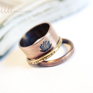 lótusz - vörösréz gyűrű -  - Meska.hu
