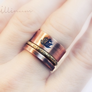 lótusz - vörösréz gyűrű -  - Meska.hu