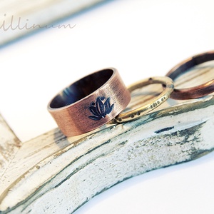 lótusz - vörösréz gyűrű -  - Meska.hu