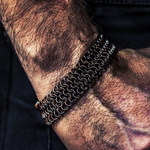 Sir Lancelot - chainmaille férfi -unisex vörösréz karkötő - ékszer - karkötő - lánc karkötő - Meska.hu
