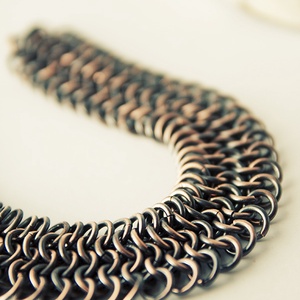 Sir Lancelot - chainmaille férfi -unisex vörösréz karkötő - Meska.hu