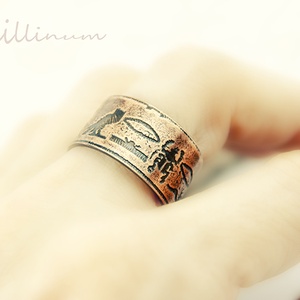 egyiptom - maratott vörösréz gyűrű -  - Meska.hu