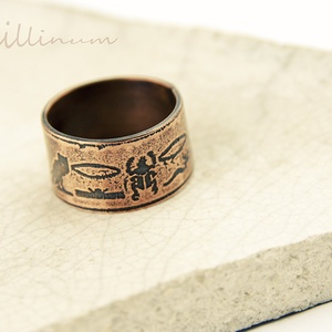 egyiptom - maratott vörösréz gyűrű -  - Meska.hu