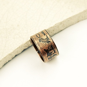 egyiptom - maratott vörösréz gyűrű -  - Meska.hu