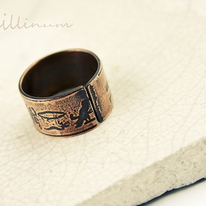 egyiptom - maratott vörösréz gyűrű -  - Meska.hu