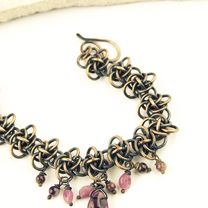 Persephone  - chainmaille vörösréz karkötő - ékszer - karkötő - charm karkötő - Meska.hu