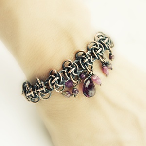 Persephone  - chainmaille vörösréz karkötő - ékszer - karkötő - charm karkötő - Meska.hu