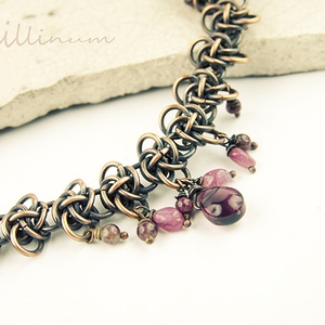Persephone  - chainmaille vörösréz karkötő - ékszer - karkötő - charm karkötő - Meska.hu