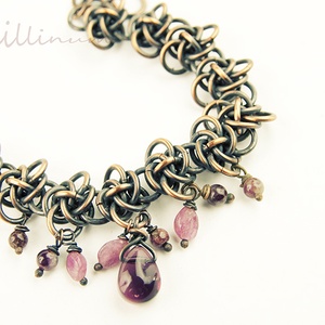 Persephone  - chainmaille vörösréz karkötő - ékszer - karkötő - charm karkötő - Meska.hu