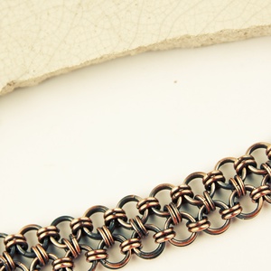 Galahad - chainmaille férfi -unisex vörösréz karkötő - ékszer - karkötő - lánc karkötő - Meska.hu