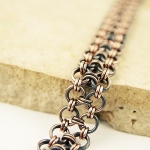 Galahad - chainmaille férfi -unisex vörösréz karkötő - ékszer - karkötő - lánc karkötő - Meska.hu
